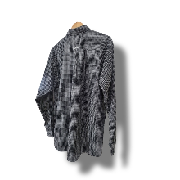 🌿Ariat Pro Stretch Series Mens Large Black & White Plaid Longsleeve Shirt - Picture 10 of 11